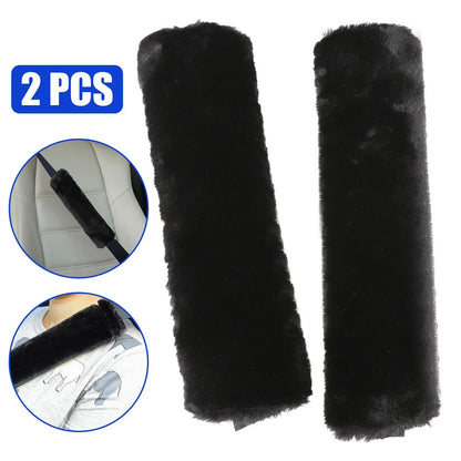 Plush Shoulder Strap Safety Belt Cover for Car Headrest Pads