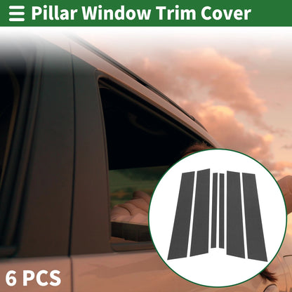 Door Pillar Window Trim Set for BMW X1 (2009–2015) Carbon Fiber Pattern