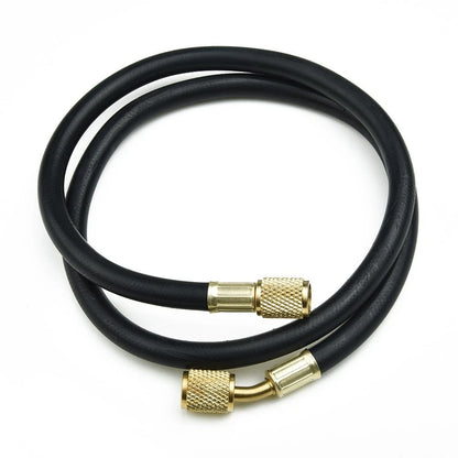 Black Charging Hose for Refrigeration Brass Gauge 1/4 inches SAE