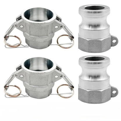 2X Aluminum Cam and Groove Hose Fittings for NPT Threads