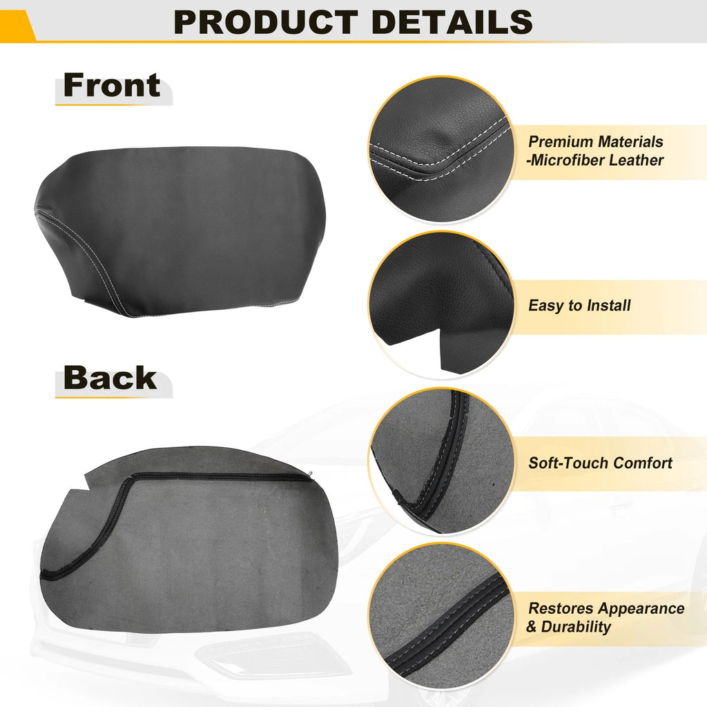 Console Lid Armrest Cover for Dodge Challenger (2015–2020) Gray Stitch