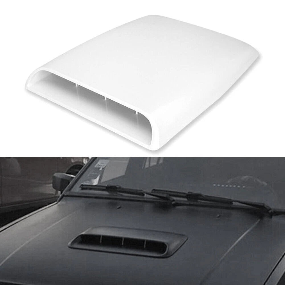 Air Flow Intake Scoop Vent Cover for Universal Cars (White)