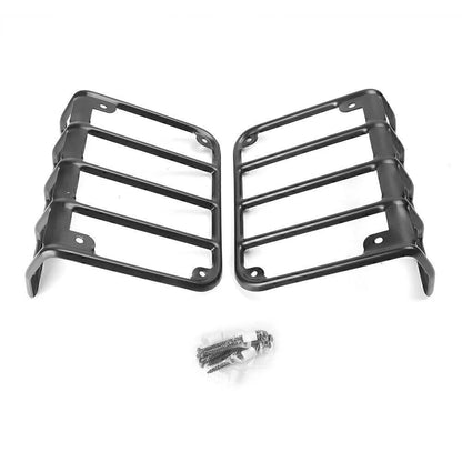 Steel Rear Tail Light Covers for Jeep Wrangler JK (2007–2016) - Black Pair