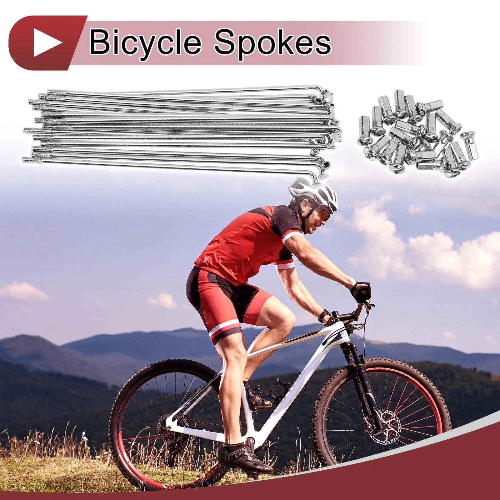 Bicycle Spokes Set Replacement 14G 133mm for 20 Inch Wheels (2000–2020)