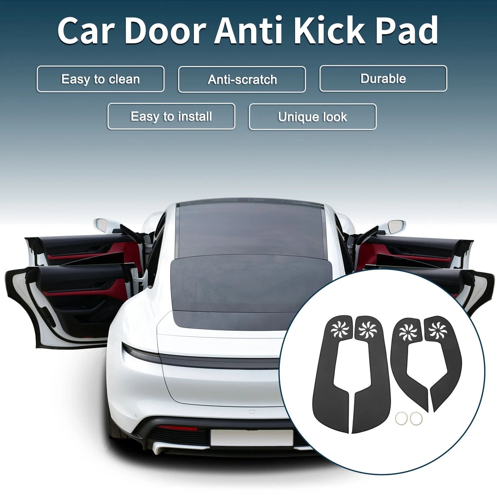 Door Anti Kick Pad Protector for Subaru Outback 2010–2014 1 Set Black