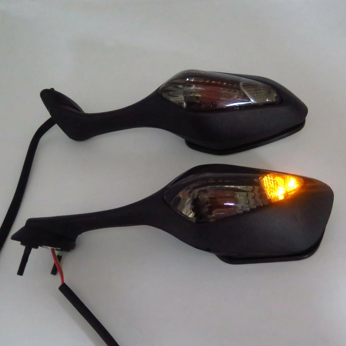 Black Smoke Side Mirrors with Turn Signals for Honda CBR 1000RR (2008–2012)