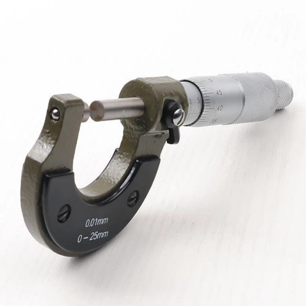 025mm Outside Micrometer Metric External Caliper with Chrome Thimble and Lock