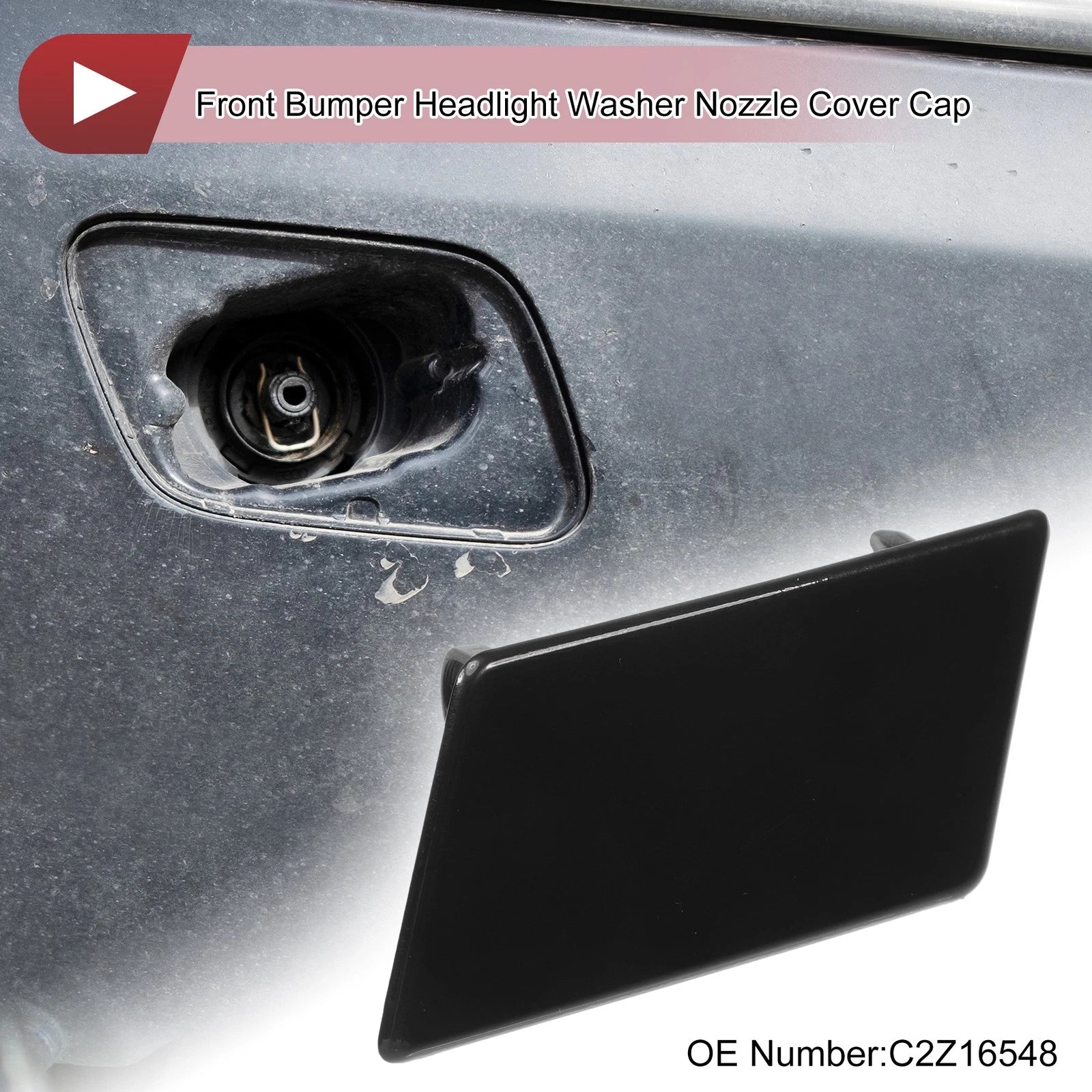 Front Left Washer Nozzle Cover Cap for Jaguar XFR (2012–2015) Black