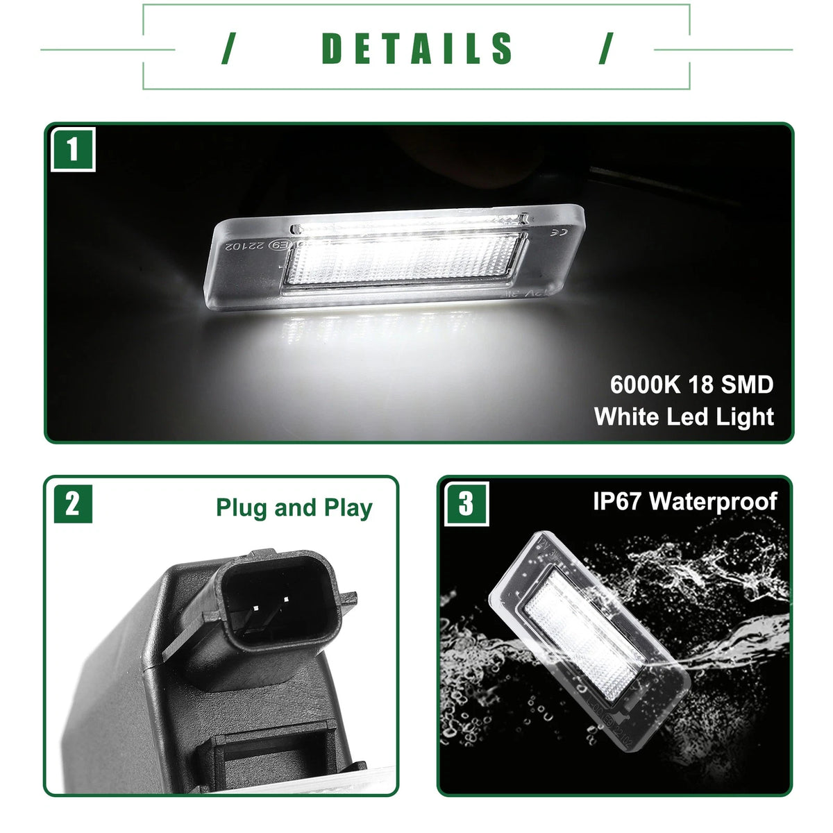 2X LED License Plate Light for Nissan Altima (26510-8990E)