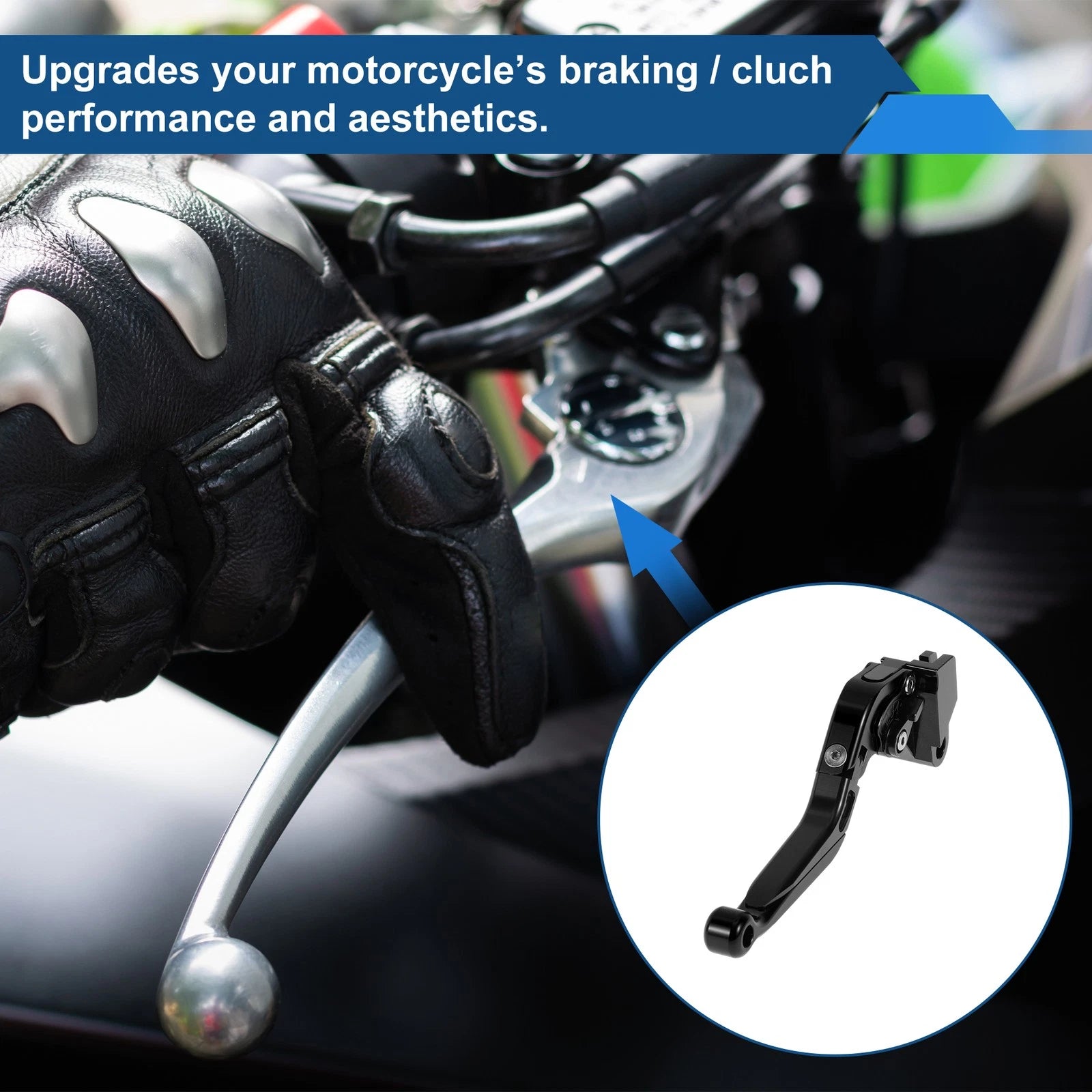 Adjustable Brake Clutch Lever for Kawasaki ER-5 (2004–2005) Solid Black