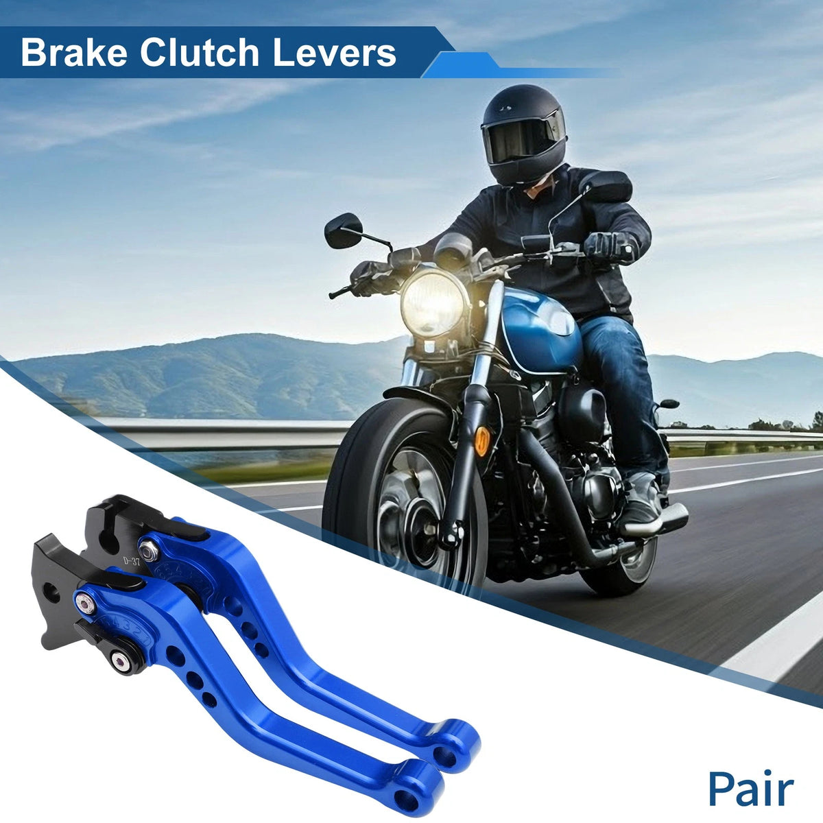 Adjustable Short Brake Clutch Lever Set for Aprilia RS125 (1996–2005) Blue