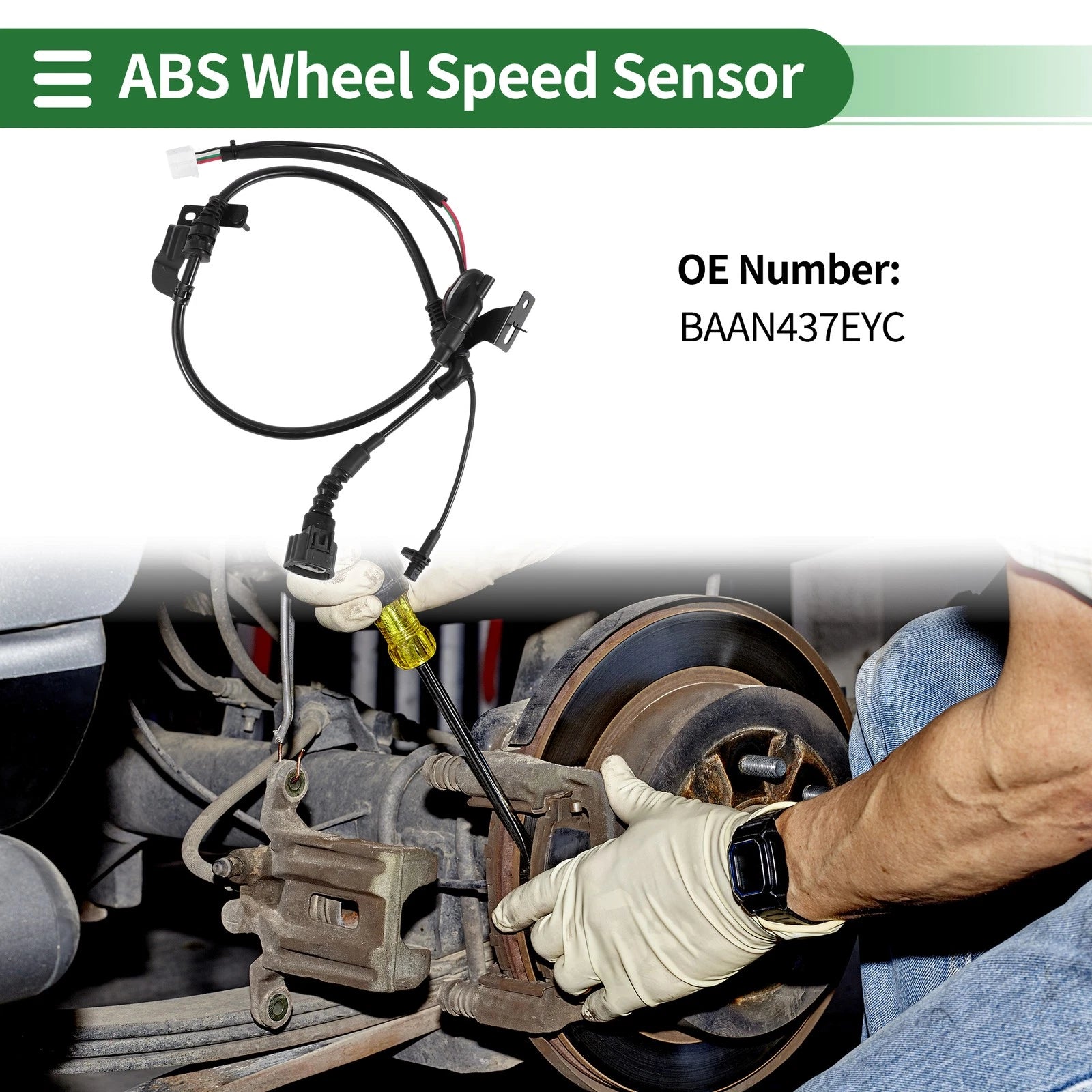 ABS Wheel Speed Sensor No.BAAN437EYC for Mazda 3 (2016–2018) Rear Left