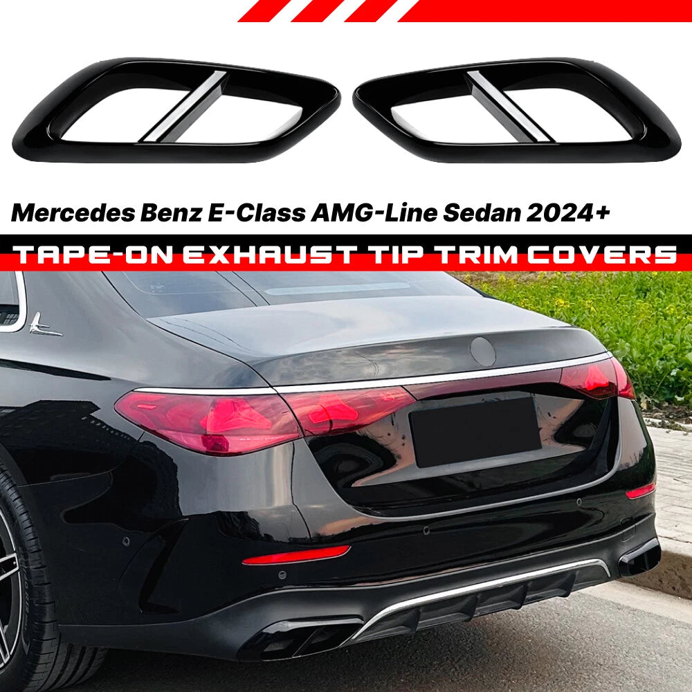 Rear Exhaust Muffler Pipe Tip Tailpipe Cover Trim for Benz E-Class (2024)