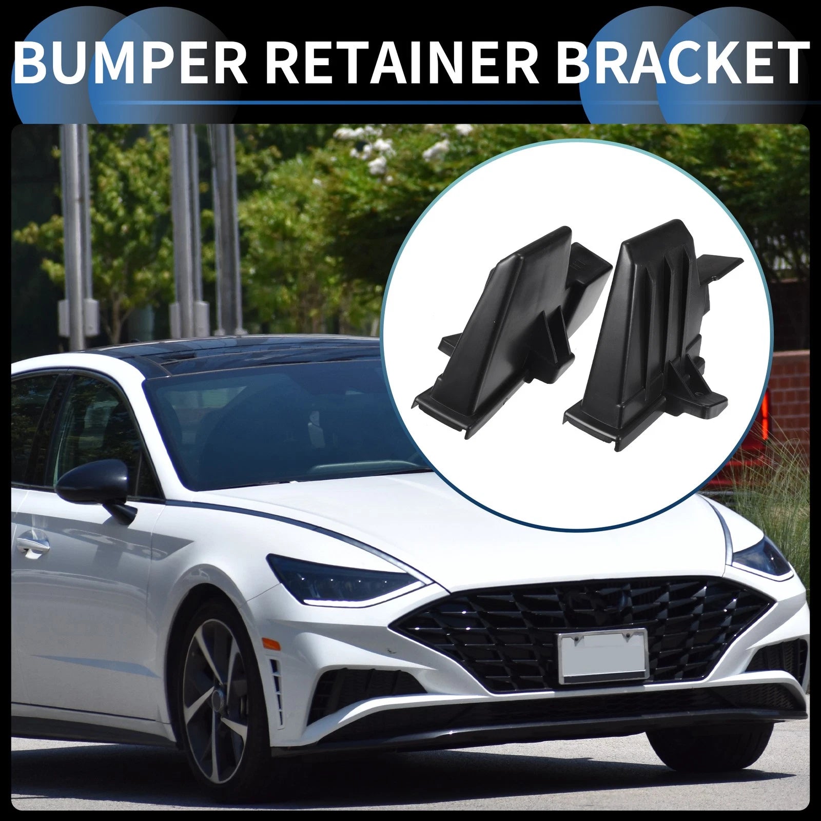 Front Bumper Retainer Bracket Pair Replacement for Hyundai Elantra (2019–2020)