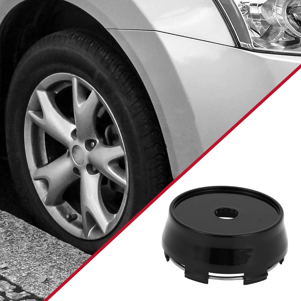 Universal Wheel Center Hub Cap Snap-in 64mm (2.52") Gloss Black