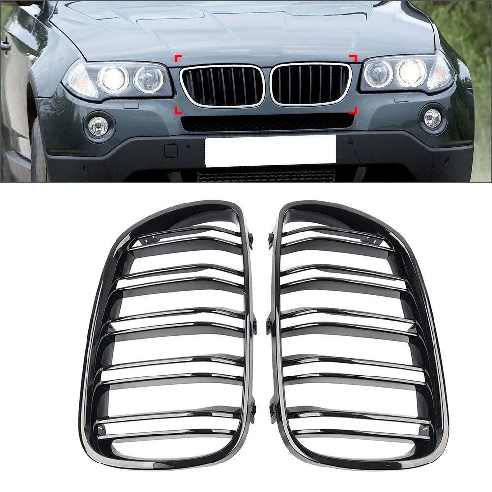 Double Line Front Bumper Kidney Grille for BMW X3 E83 (2006–2010)