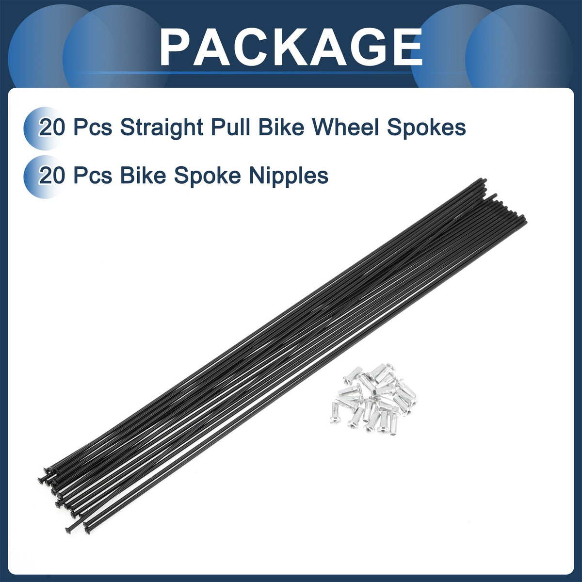 Bicycle Spokes Front Replacement Straight Pull for 287mm Wheel (2004–2018)