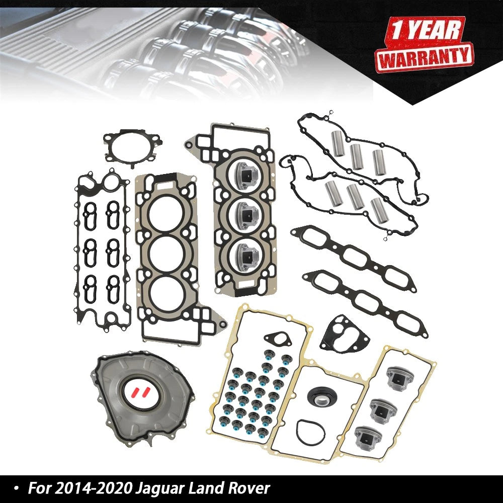 Engine Full Gasket Set + Piston W/Rings for Jaguar Land Rover 3.0L (2014–2020)