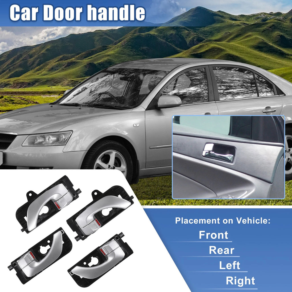 Interior Door Handle Front Rear Left Right Set for Hyundai Sonata (2005–2008)