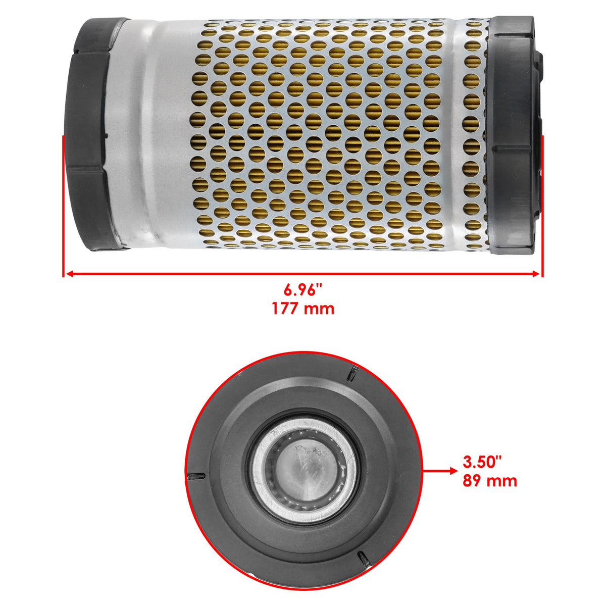 Air Filter Replacement Outer and Inner for Kubota GL11000 GL7000 (1988–1999)