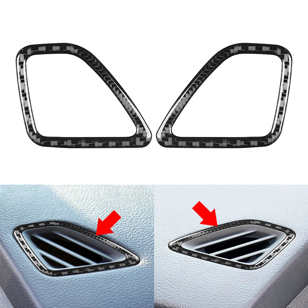 2X Carbon Black Dashboard Air Vent Outlet Cover Trim for Jeep Cherokee (2014–2023)