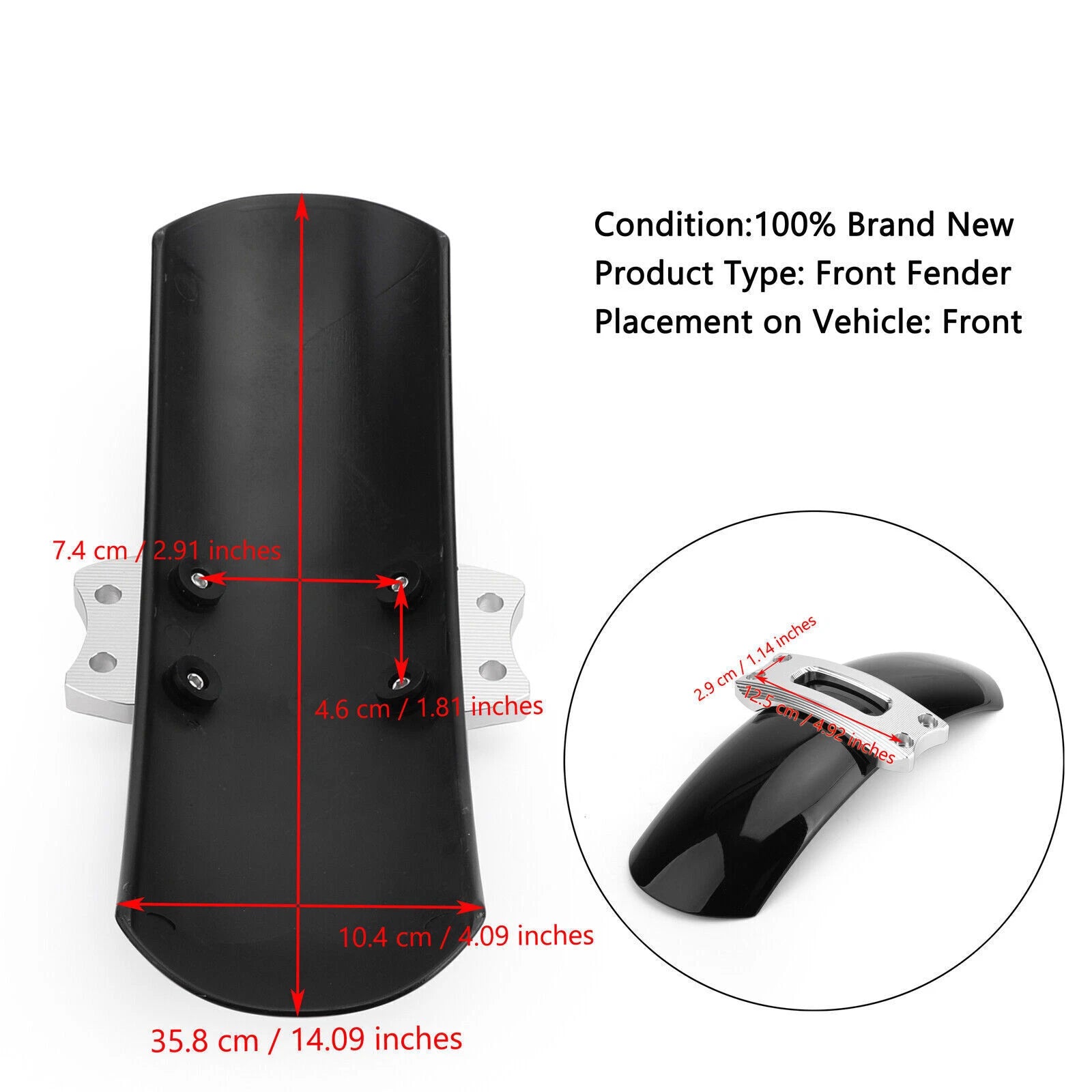 Front Wheel Fender Mudguard for BMW R Nine T Scrambler (2016–2019) Black