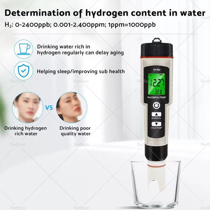 4-in-1 Hydrogen-Rich Water Quality Meter Tester for