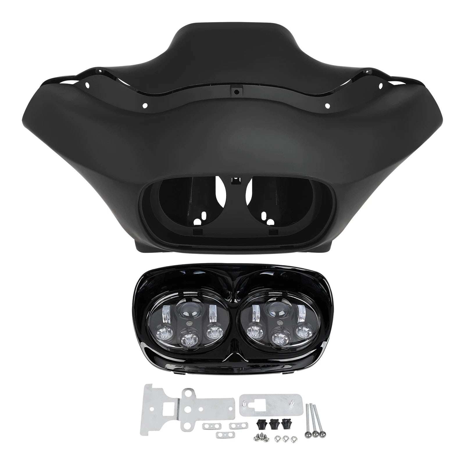 LED Headlight for Harley Touring FLTR (1998–2013) Matt Black Inner Outer Fairing