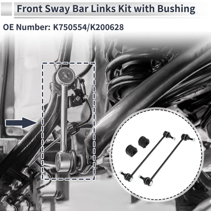 Set of 2 Front Stabilizer Bar Links with Bushings for Ford Focus (No.K750554)