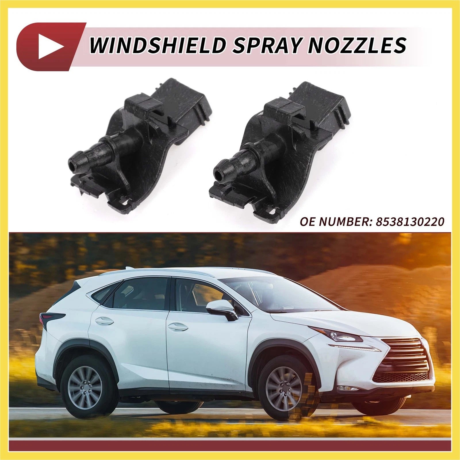 Front Windshield Washer Nozzle Replacement for Toyota Tacoma (2016–2023) 2pcs