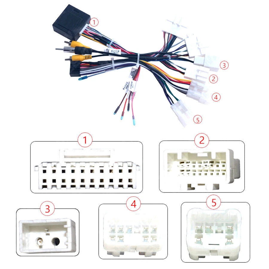 16 Pin Wire Harness Power Cable w/ Canbus Box For Toyota RAV4 Camry Corolla C-HR