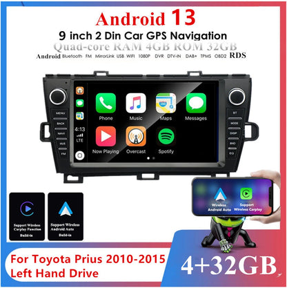 9" Android 13.0 GPS Head Unit for Toyota Prius (2010–2015) - Wifi 4+32G