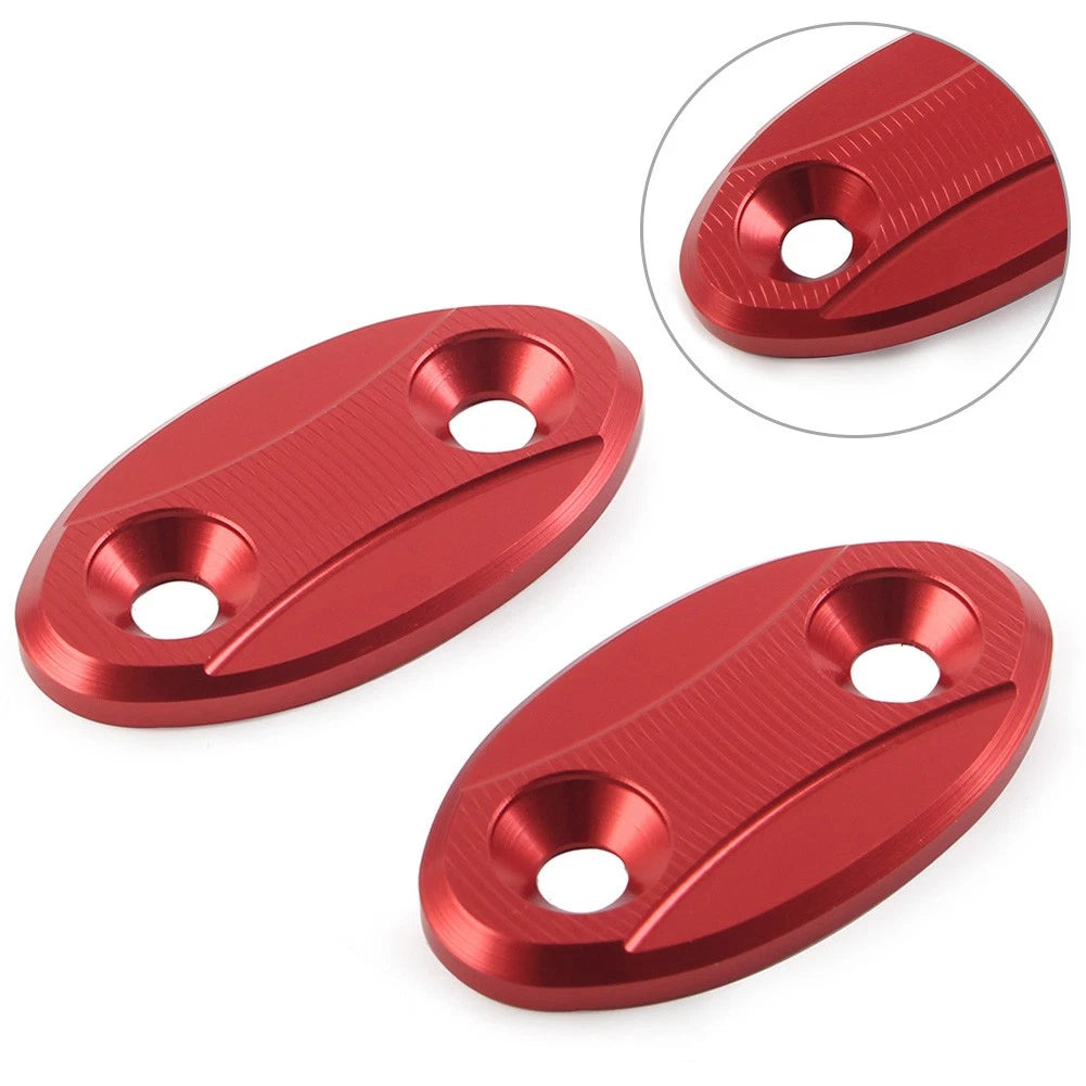 Pair Rear View Mirror Block Off Plates for BMW S1000RR (2009–2018) Red
