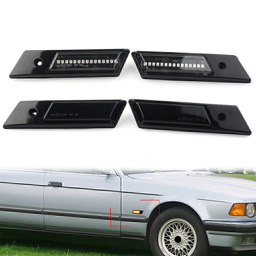 2X Dynamic LED Side Marker Turn Signal Light for BMW 3 5 7 Series (E32 E34 E36)