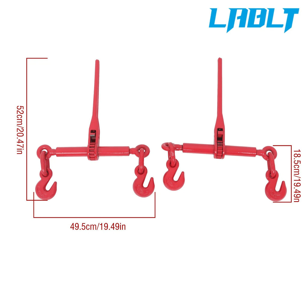 2X Ratchet Binder Load Chain Binder for Tie Down 9200lbs (3/8"-1/2")