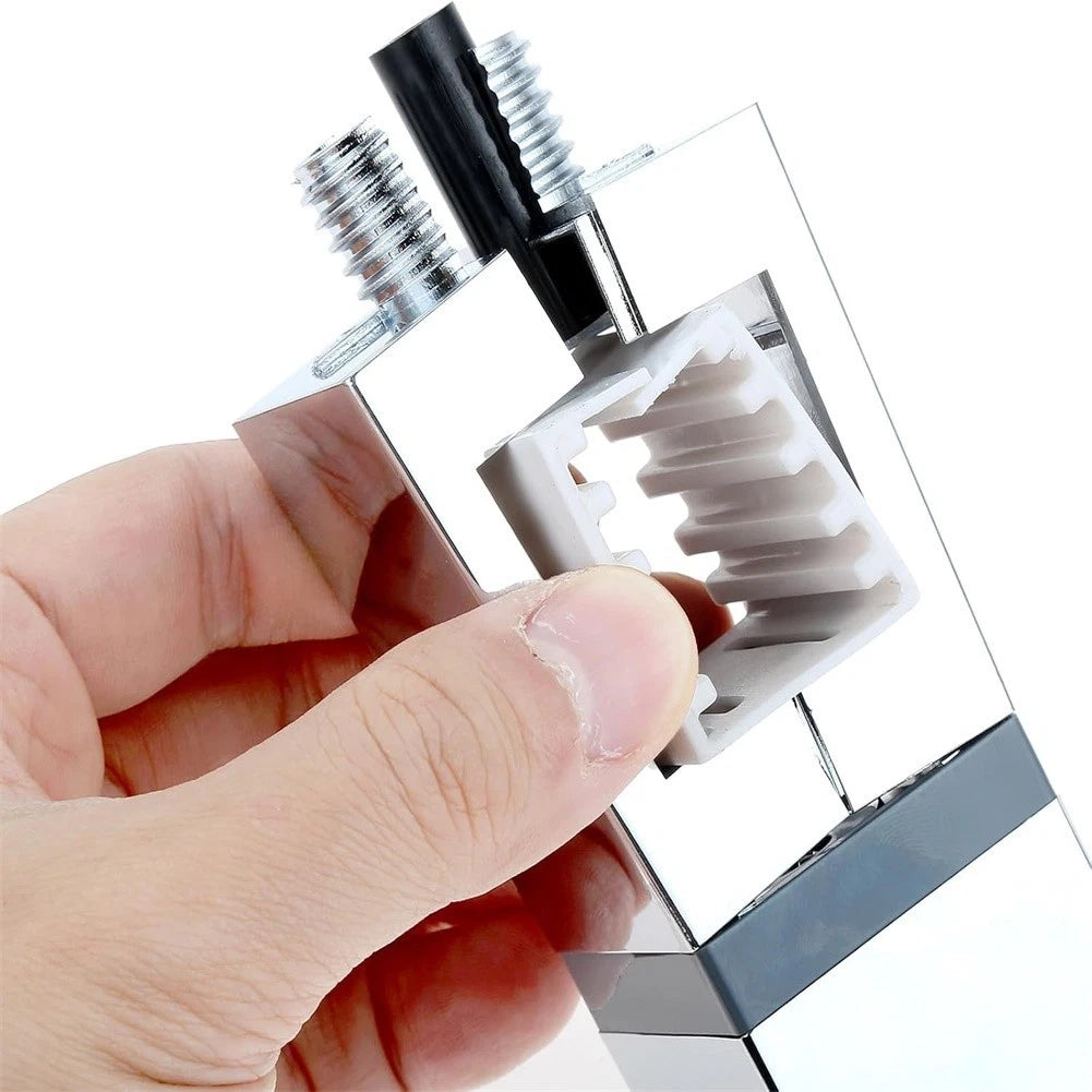 Adjustable Chrome Shower Head Mount for Rectangular Rails (18mm to 25mm)