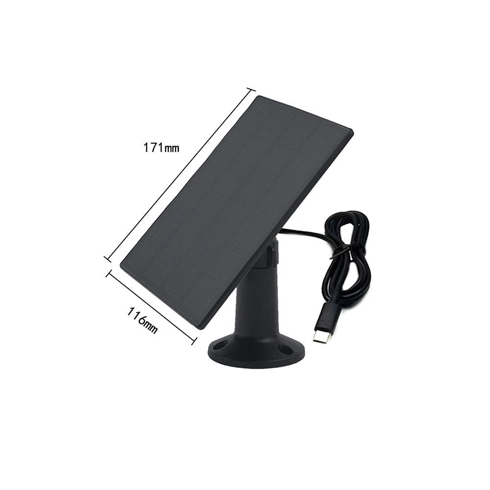 5W Solar Panel for Outdoor Cameras (IP67 Weatherproof, Easy Installation)
