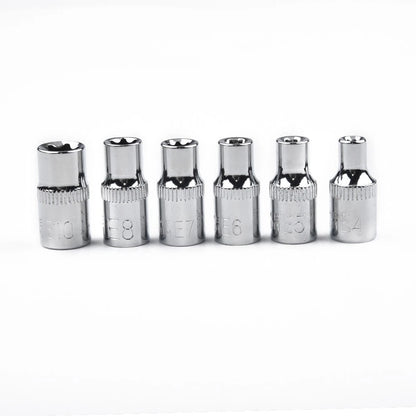 Set of 6 Steel Wrenches Drive Socket E4-E10 for Star Bolts