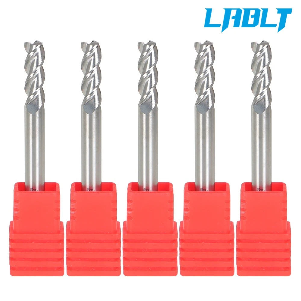 5 Pack 3/16" 3 Flute Carbide End Mill for