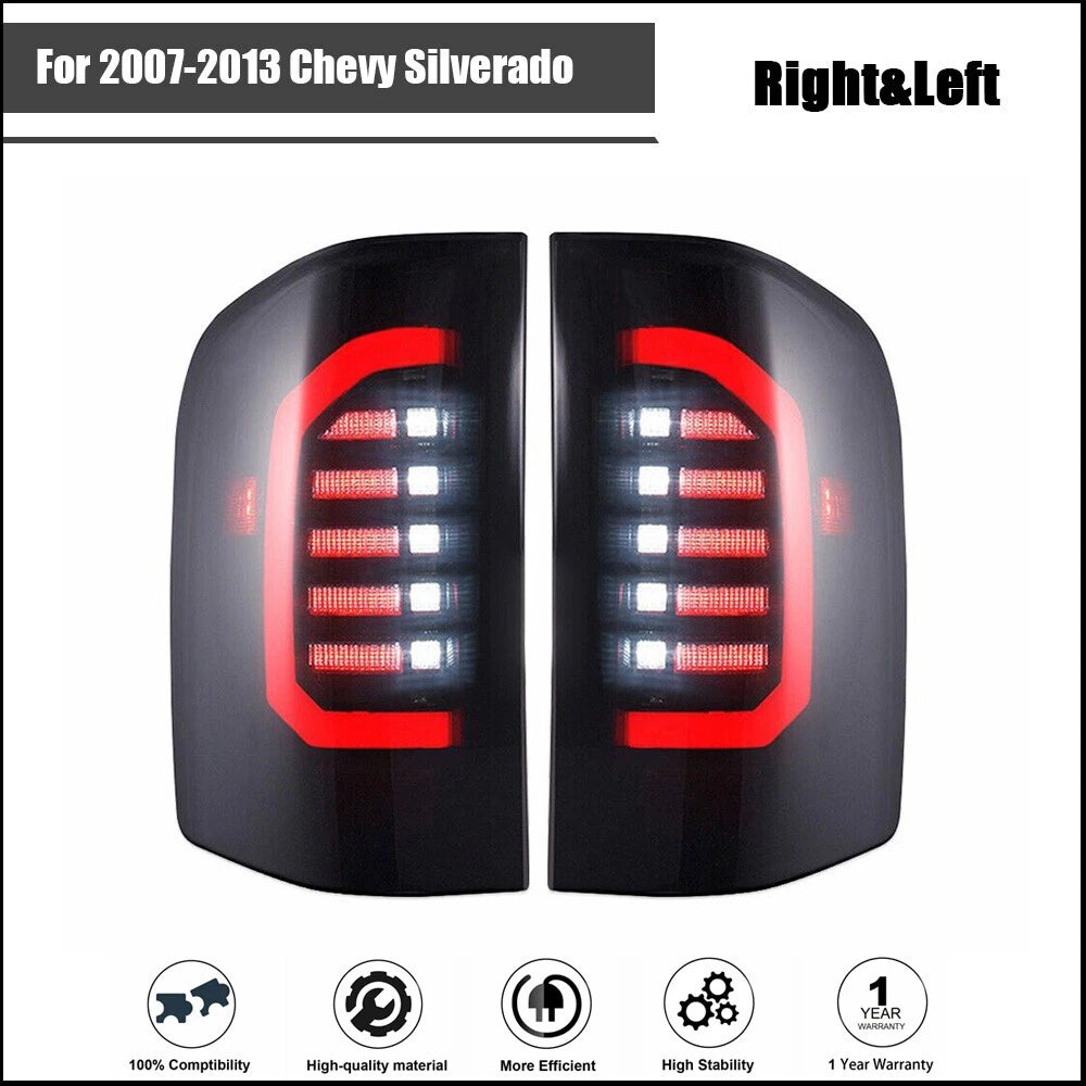 LED Tail Light Assembly for Chevy Silverado 2007–2013 (Driver + Passenger)