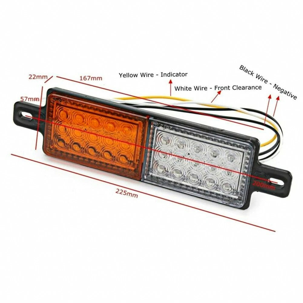 2X LED Indicator Light for Car Bullbar Accessories (Front White Amber)