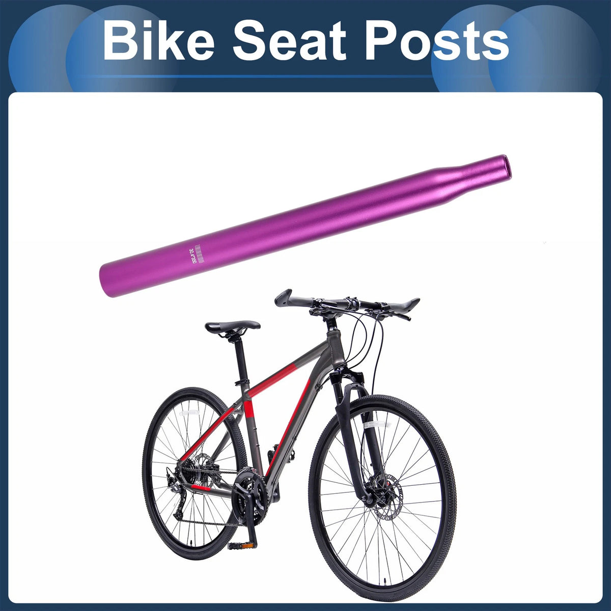 Seat Post Lightweight Replacement 30.4x350mm for Bike Seat Tube (2000–2026)