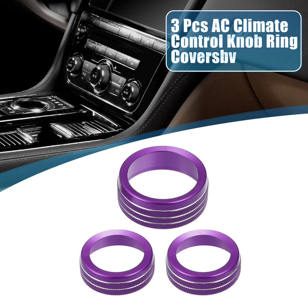 AC Radio Switch Knob Cover Decals for Dodge Durango (2014–2020) Purple Set