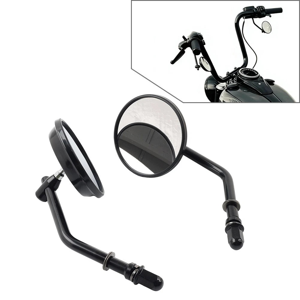 Round Retro Rearview Side Mirrors for Harley Davidson Sportster (8mm)