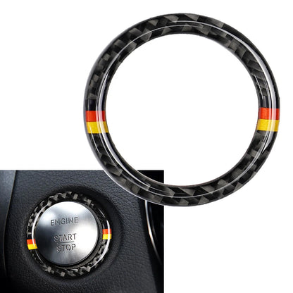 For Mercedes-Benz A B C GLC GLA Carbon Fiber Engine Start Stop Button Ring Cover