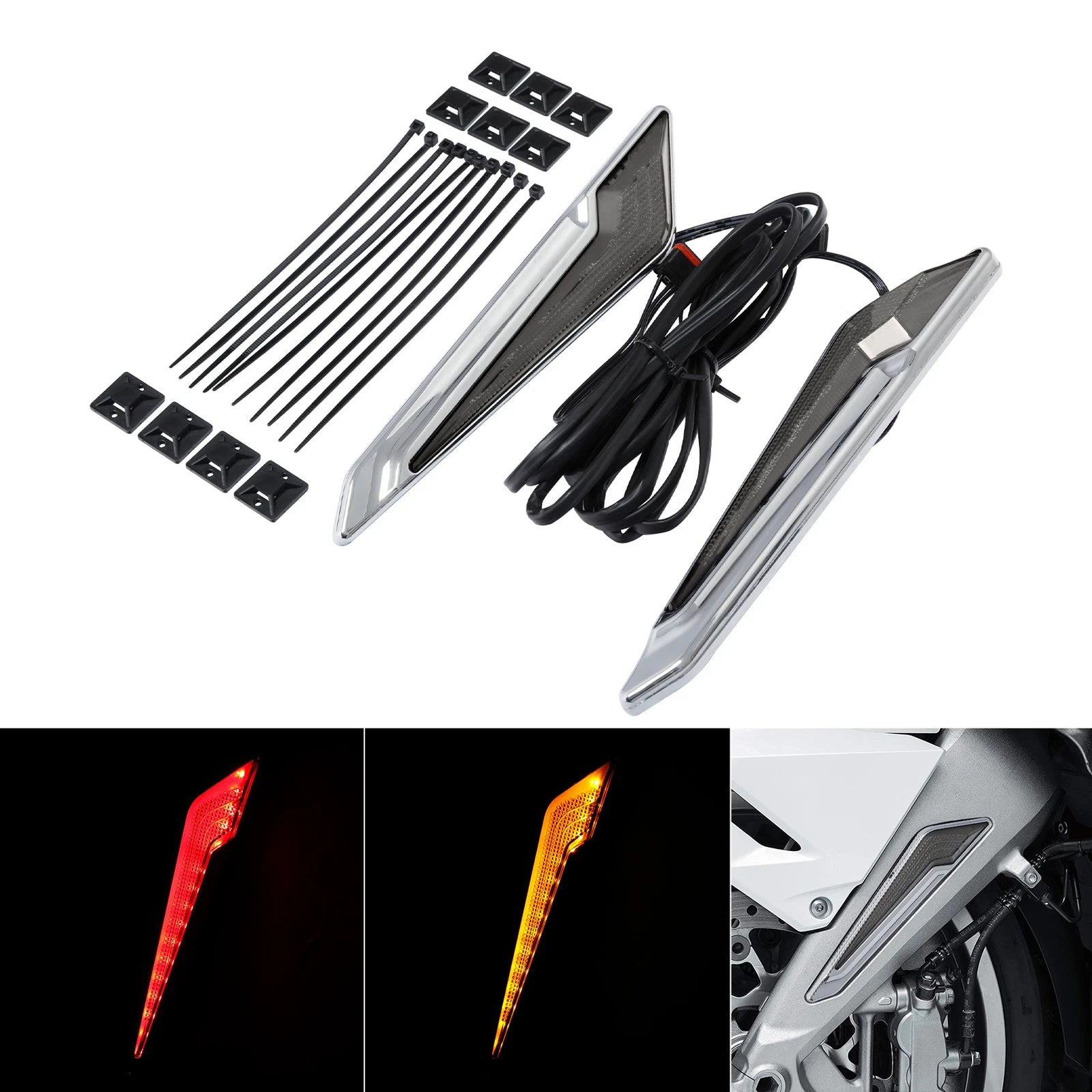 2X Front Brake Fork Mount LED Lights for Honda Goldwing GL1800 (2018–2026)