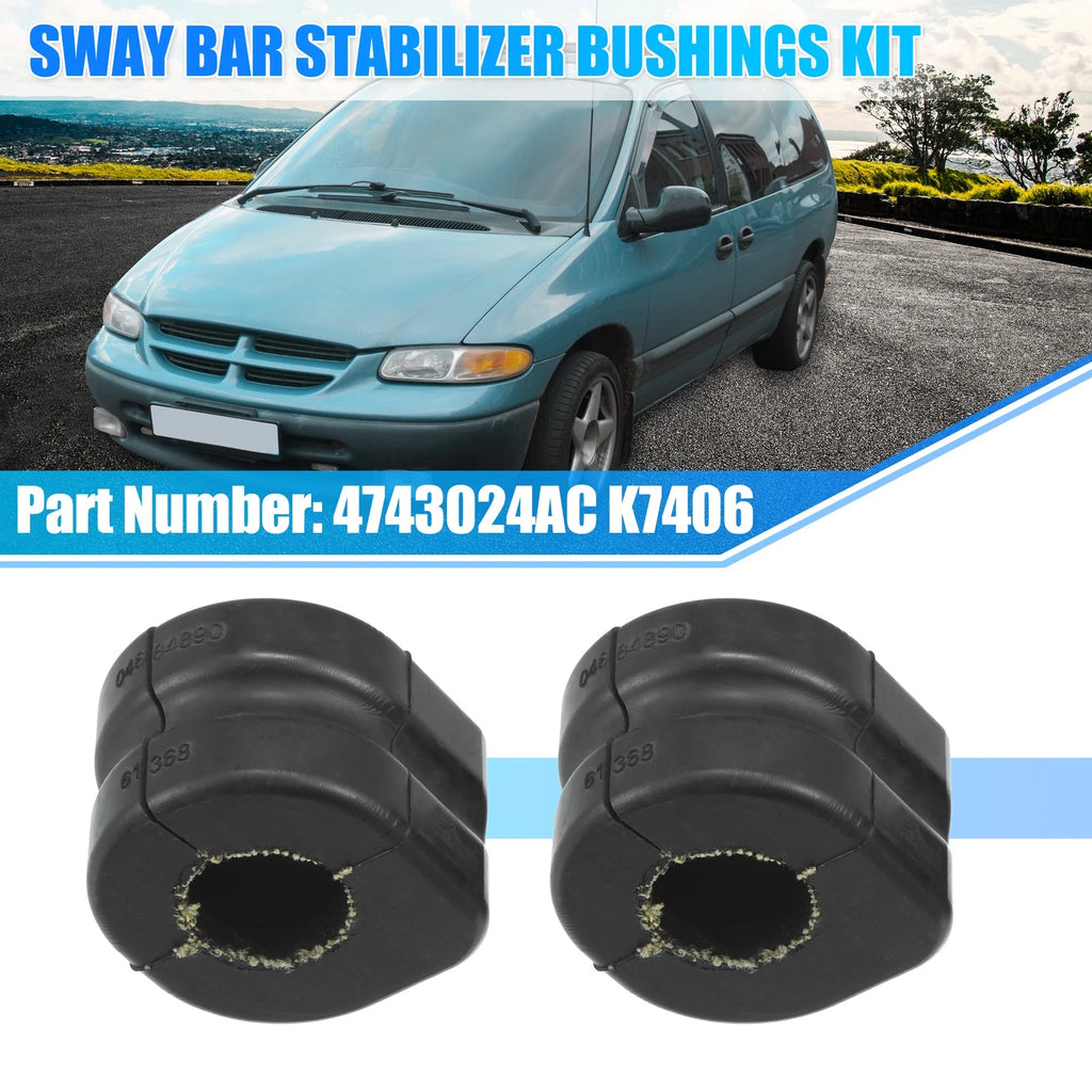 Front Stabilizer Bar Bushing Kit 2 Pcs for Dodge Caravan Voyager (1996–2007)