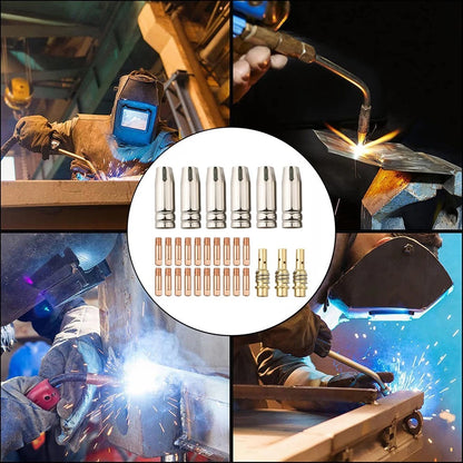 29PCS MIG Torch Replacement Kit for 15AK MB15 Copper Tips Gas Nozzles