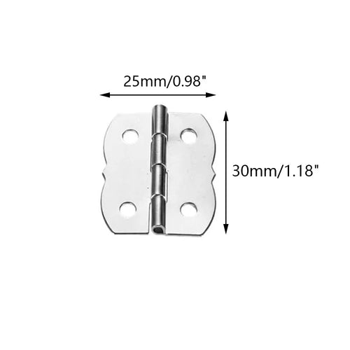 10pcs Silver Hinges for Cabinet Jewelry Chest Wooden Box Door Hardware