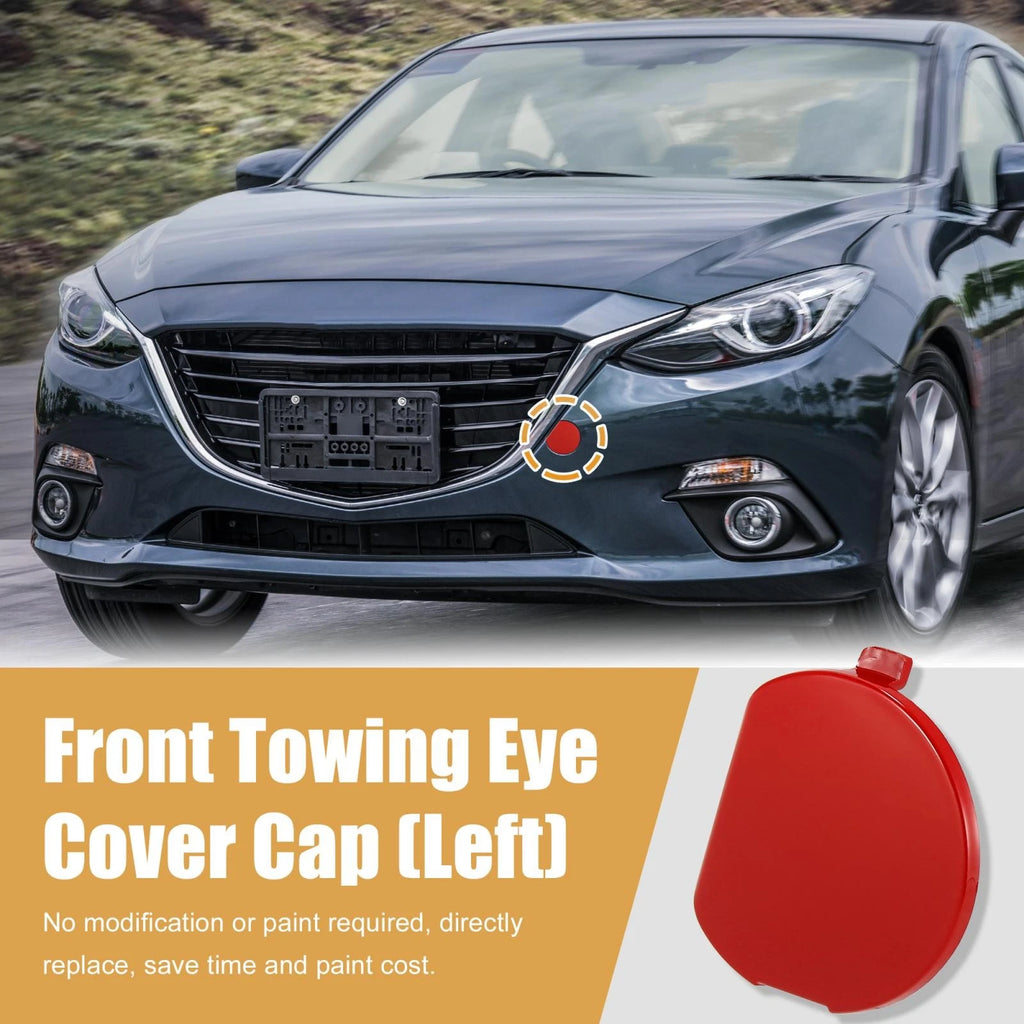 Front Bumper Tow Hook Cover Cap Replacement for Mazda 3 (2014–2016)